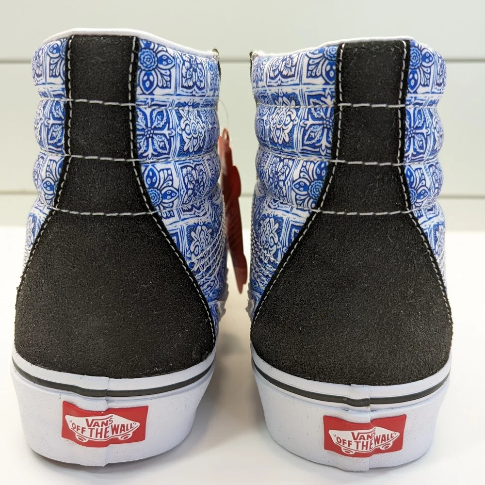 Vans SK8-Hi Bolt Liquify Black Blue Casual Fashion Hi-top sneakers size Men's 8